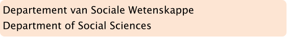 Departement van Sociale Wetenskappe Department of Social Sciences